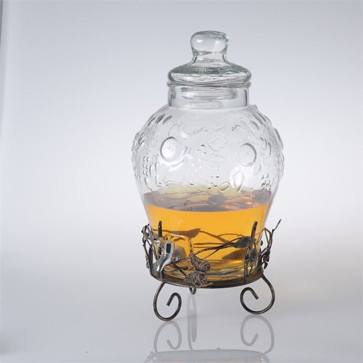 Glass Drink Dispenser With Stand