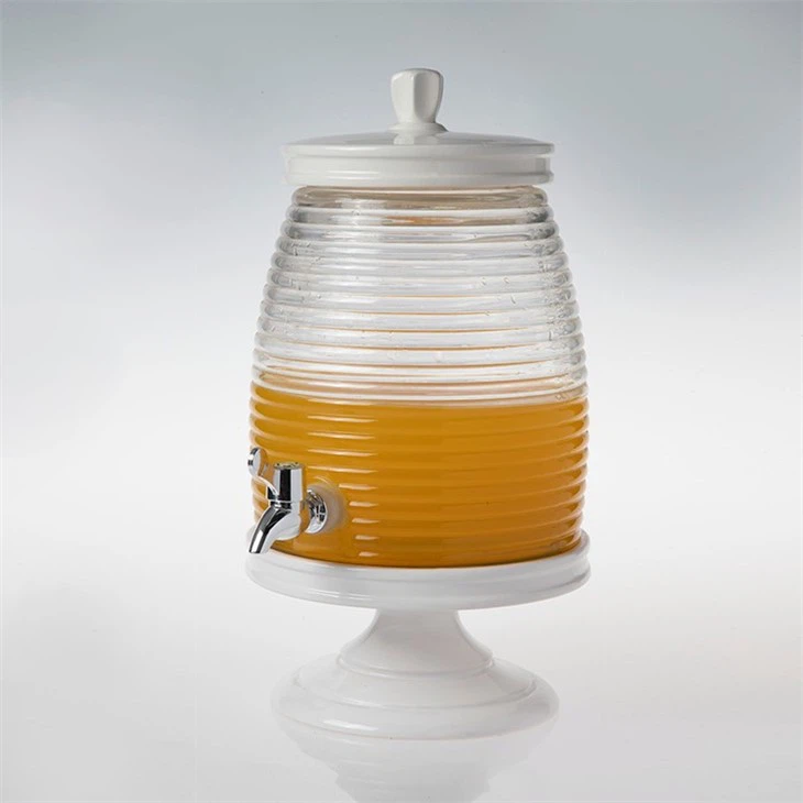 Glass Drink Fruit Beverage Dispenser