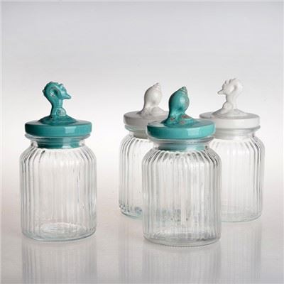 Lasinen Penny Candy Jar keraamisilla kansilla