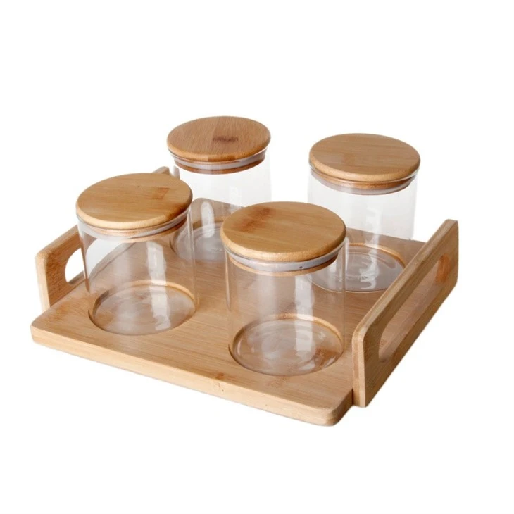 4-Piece High Borosilicate Storage Jar Set factory